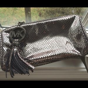 MICHAEL Michael Kors Silver Clutch/Cosmetic Bag
