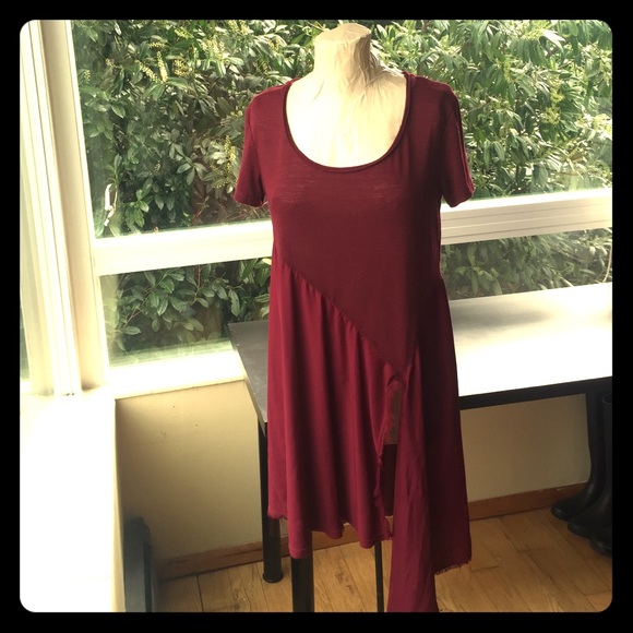 Silence + Noise long flowy unique burgundy top