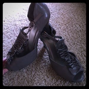 grey heels!! worn one time!