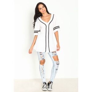 Button up LA baseball shirt