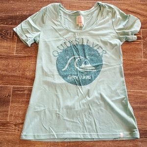 Quicksilver Womens T Shirt SZ L Mint Green