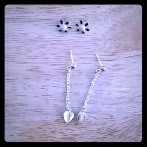 Silver earrings two pairs