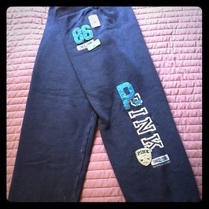 VS Pink Navy Crop sweatpants size Medium