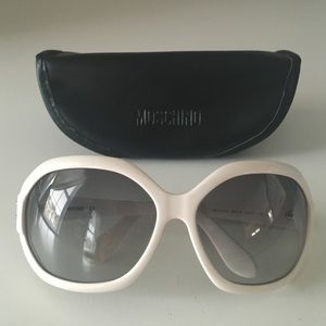 Moschino oversized white sunglasses