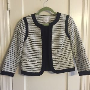 So cute! Loft cropped black and white blazer