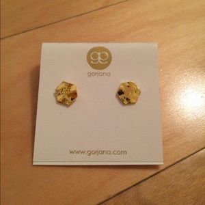 Chloe hammered hexagon studs