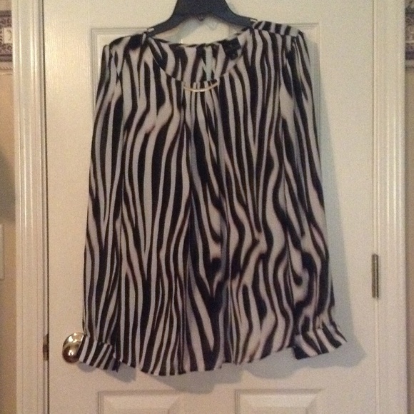 Zebra with gold polyester shirt