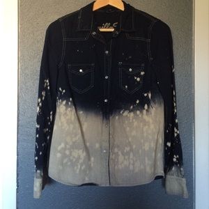 Indigo Western Pearl Snap Shirt