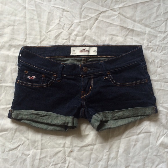 Hollister Dark Wash Cuffed Shorts