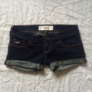 Hollister Dark Wash Cuffed Shorts