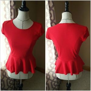 Forever21 Red Peplum Med