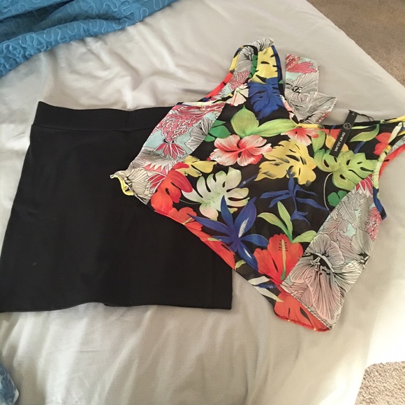Black skirt & tank blouse