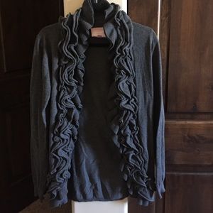 Dark Grey Ruffled Sweater