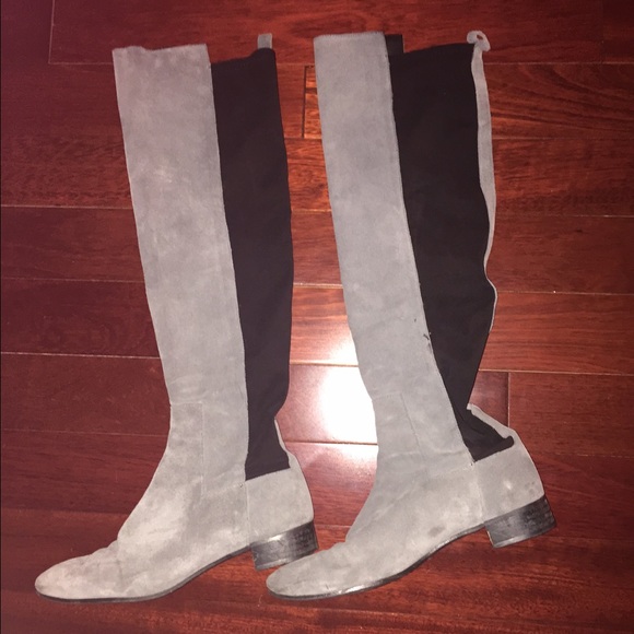Zara Shoes - Over the knee gray suede Zara boots