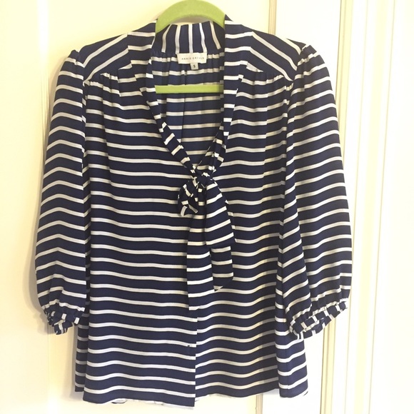 Annie Griffin nautical stripe silk top
