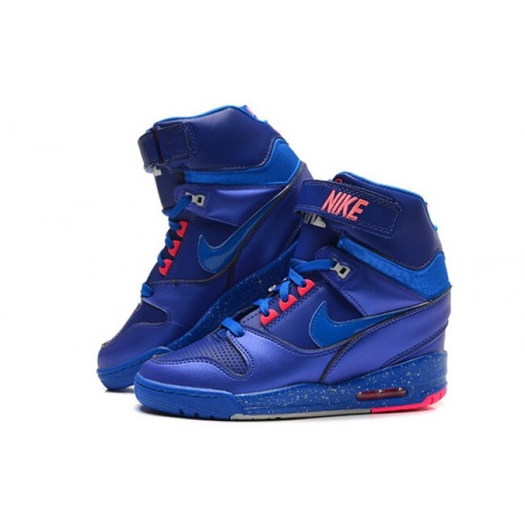 Blue nike wedge sneakers air revolution Sz 8.5