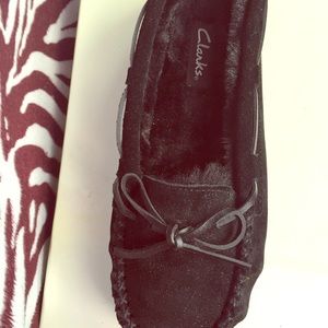 Clarks Black Suede Moccasin