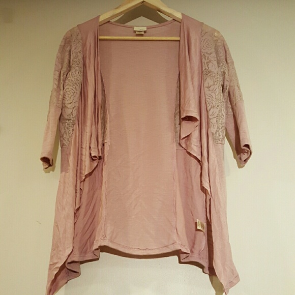 Pale Rose Colored Lace Cardigan