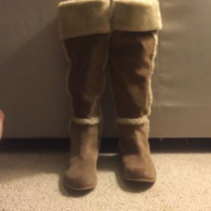 Shearling, over the knee boots