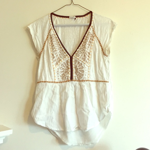Embroidered Anthropologie Top