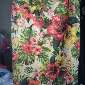 Floral Midi Tight Fit Skirt