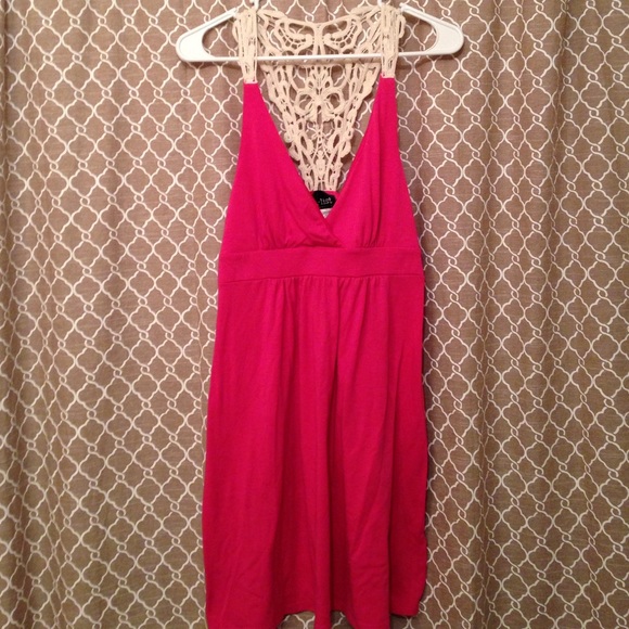 Pink dress with lace back