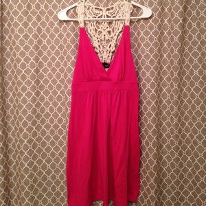 Pink dress with lace back