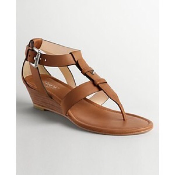 Coach Shoes - Coach Vivian Leather Wedge Sandals