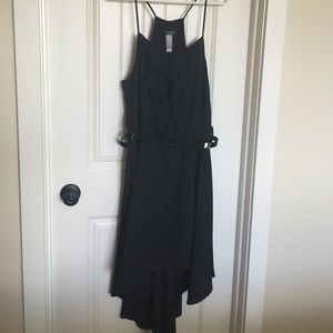 FLASH SALE! Black high-low dress w patent bow belt