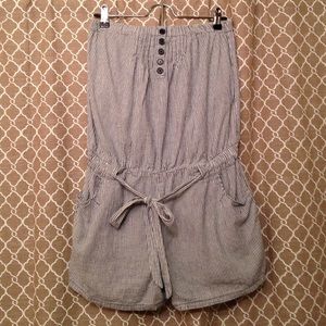 Blue and white striped romper!