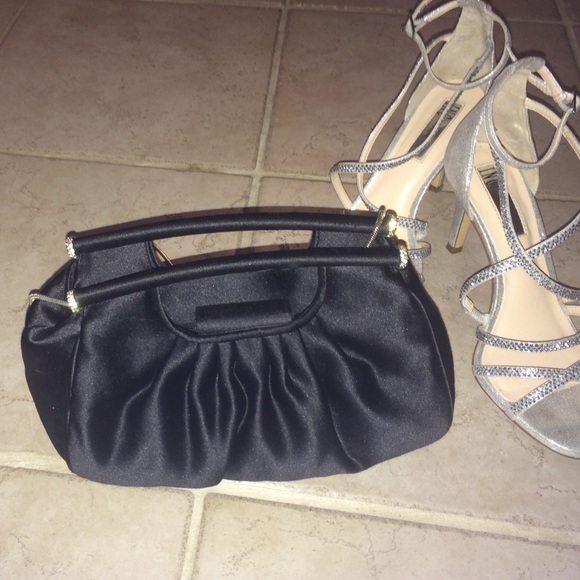 Classy black, satin purse and clutch - Picture 2 of 4