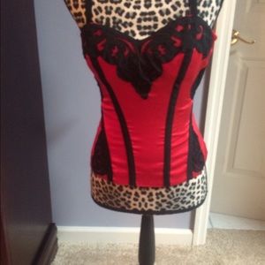 Red Bebe corset style top