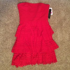 Cynthia Steffe red silk dress