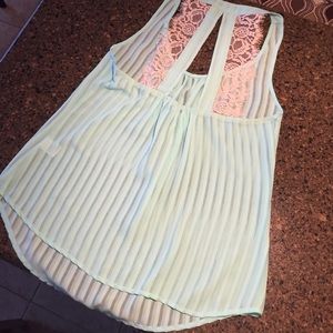 Cyan Colored Tank Top Blouse