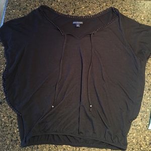 Loose Black Top with Tighter Waistband