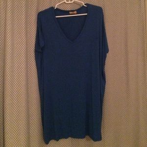 Blue short sleeve piko dress