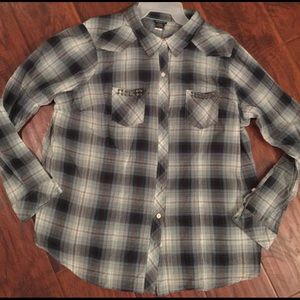 TORRID long sleeve plaid shirt. Worn 1 time!