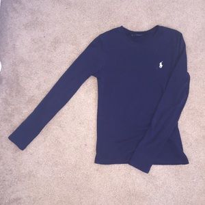 size medium, navy polo long sleeve tshirt