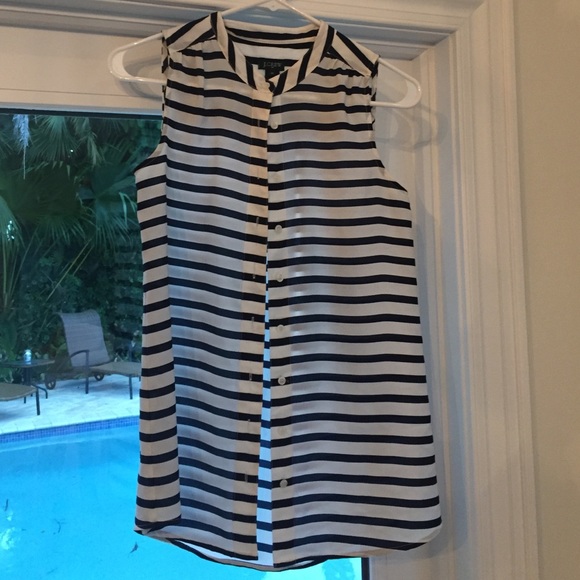 JCREW NAVY WHITE STRIPED SLEEVELESS TOP 00