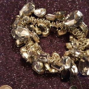 Chunky sparkling gold tone bracelet