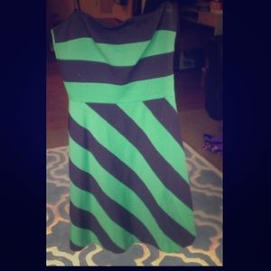 Beautiful black and green stripped dress.
