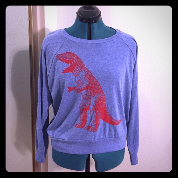 American Apparel T-Rex/Godzilla Tri-blend Top SZ M