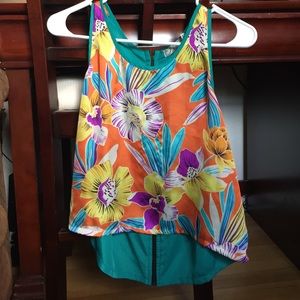 Chloe K floral silk shirt