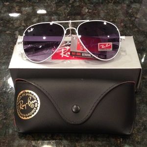 White Frame Ray Ban Aviators, NWT
