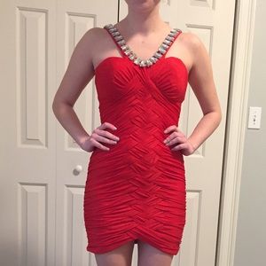 Red cocktail dress