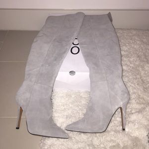 Aldo Grey Suede over the knee boots size US 9