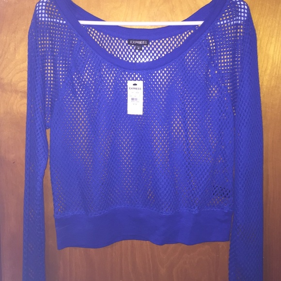 Express mesh style crop long sleeved shirt