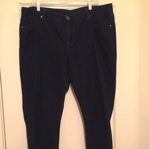 Dark wash straight leg gap jeans