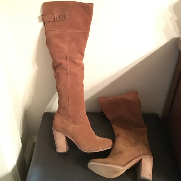 Over the knee suede boots