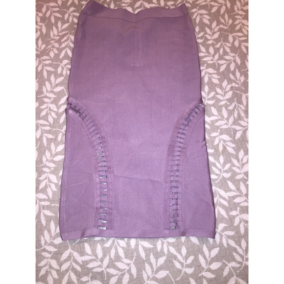 Bebe bandage purple skirt